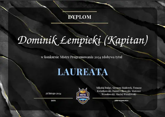 certyfikat mistrz programowania